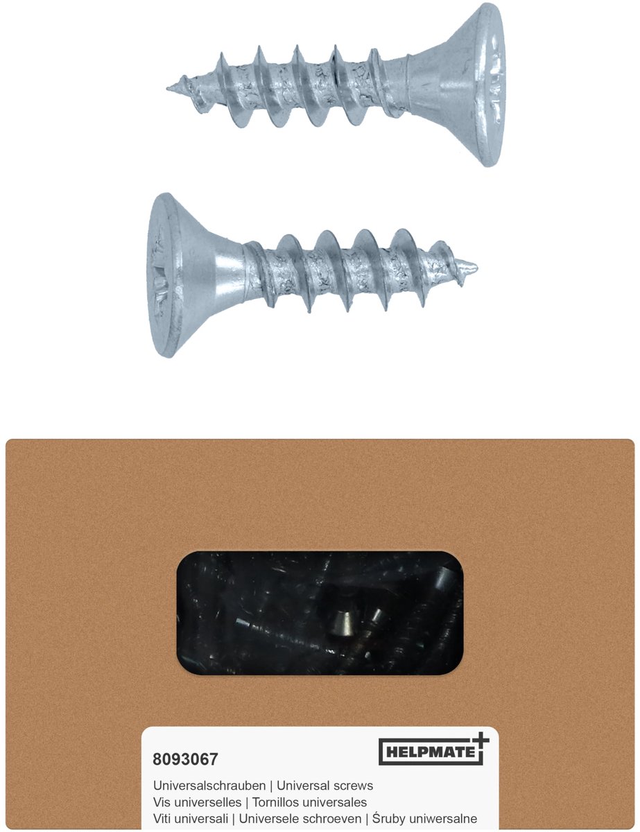HELPMATE – Houtschroeven 4,0 x 16 mm, verzinkt – 250 stuks - ShopVlot