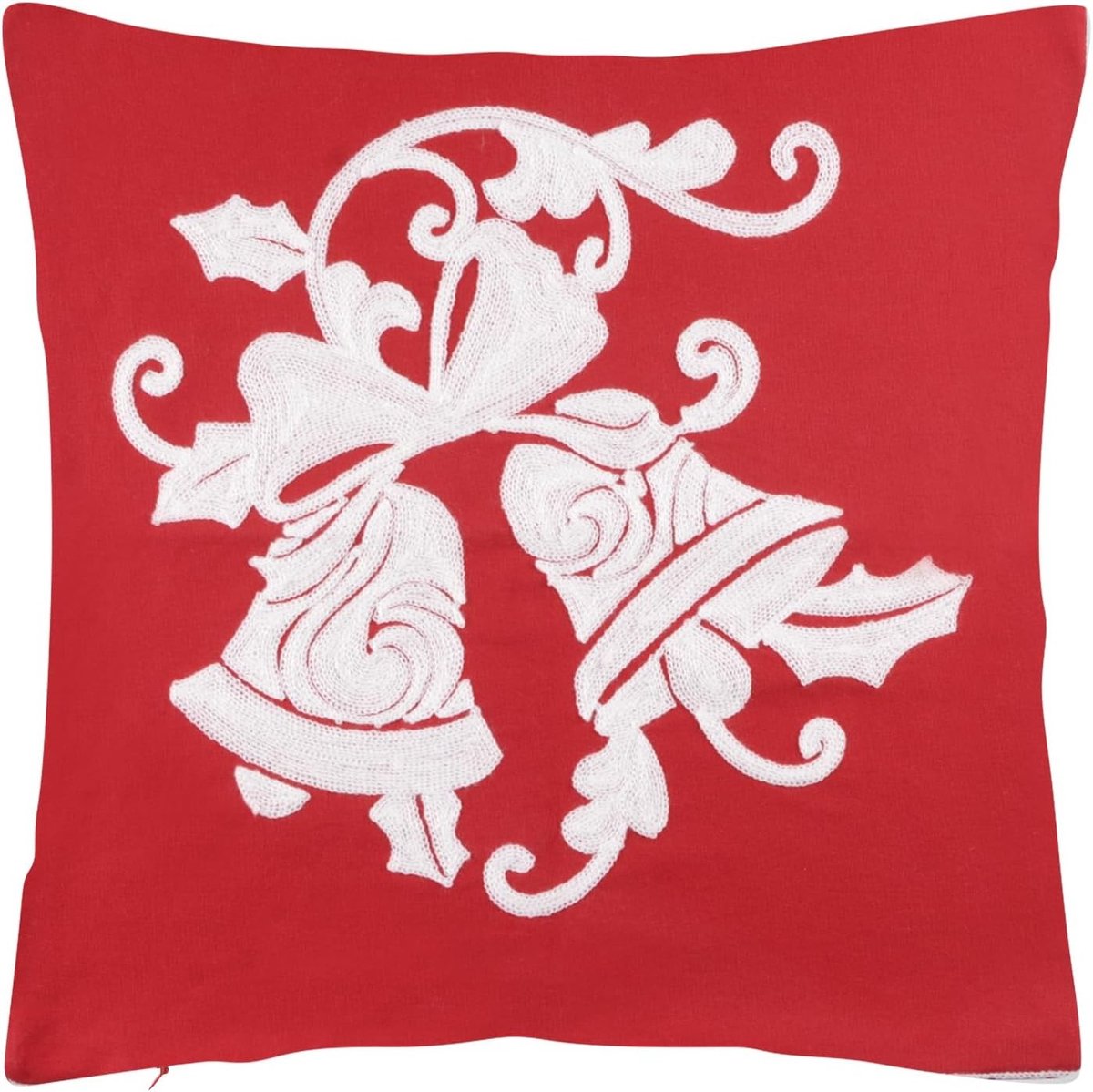 Decoratieve Kussenhoezen voor Kerstmis, 45x45cm, Geborduurd met Kerstbel, Rood Kussen voor Sofa en Slaapkamer, Ideaal voor Feestelijke Versiering