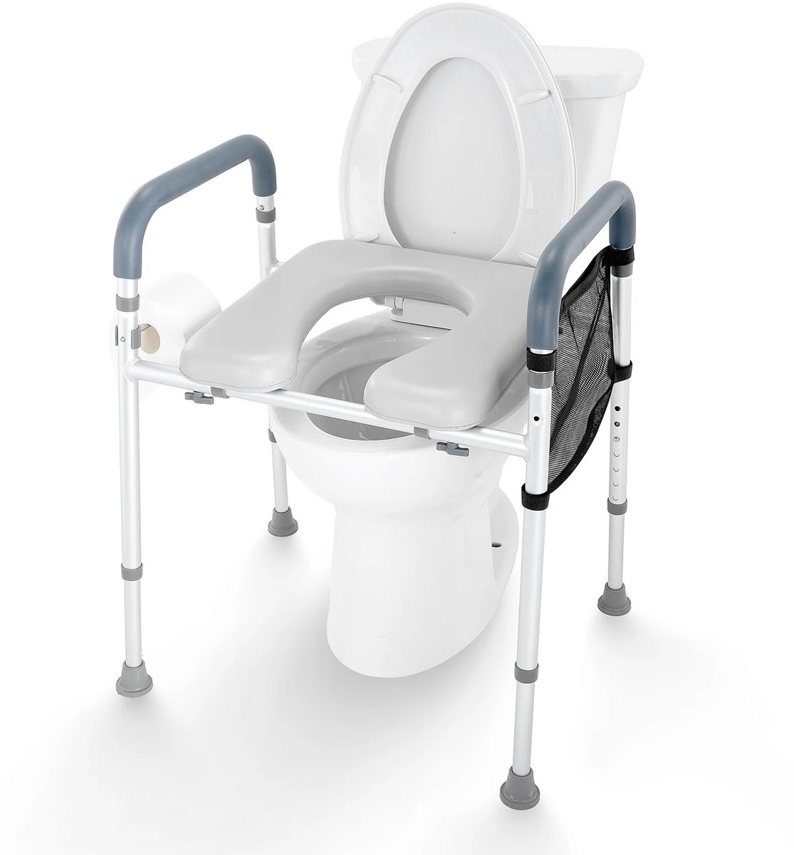 Brandistry - Toiletbril Verhoger - Toilet Verhoger - Wc Bril Verhoger - Met Handvaten - Toiletsteun - 7 Posities - Tot 159Kg