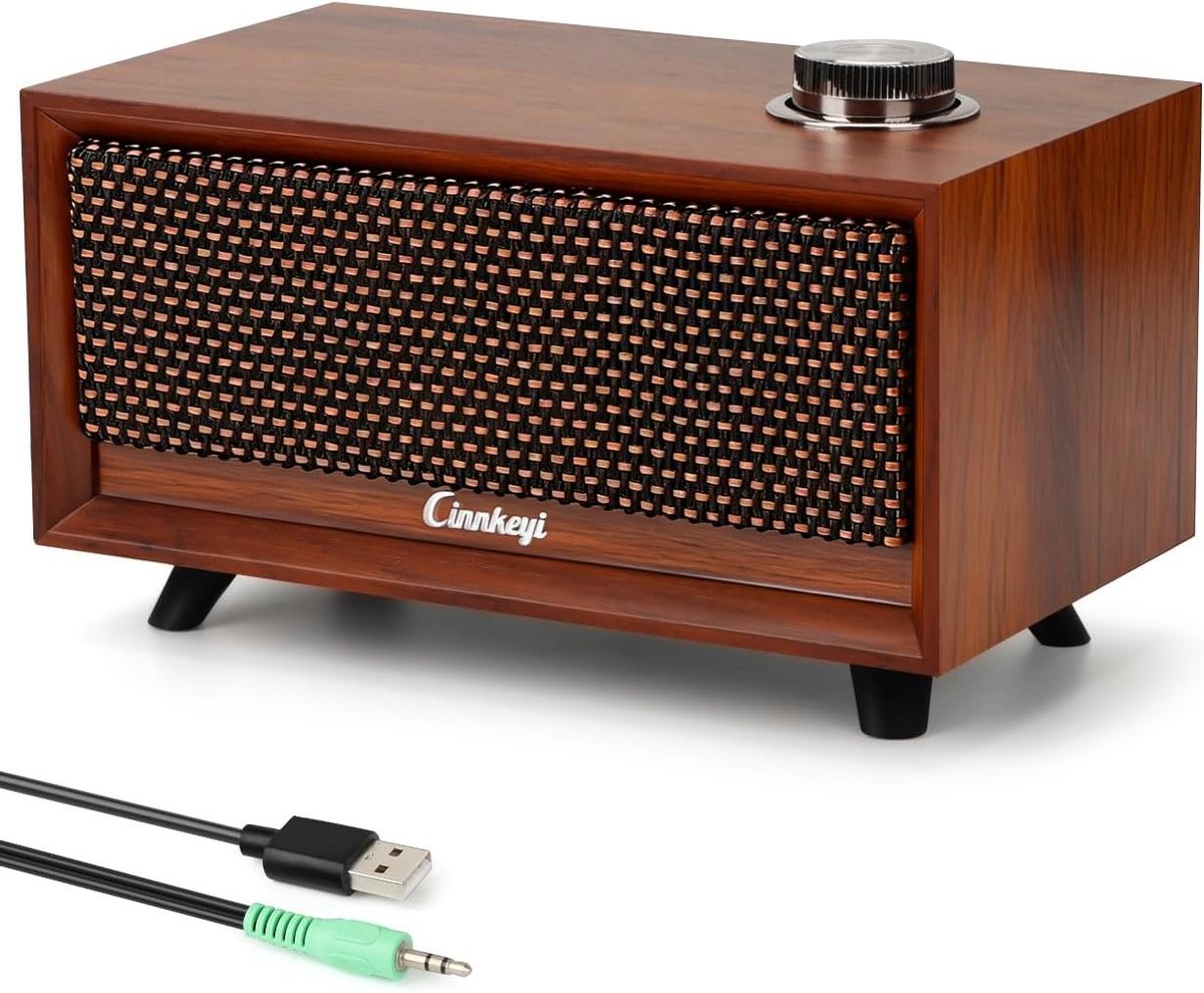 Houten Soundbar Computerspeaker - Houten-UK - Compact - USB-gevoed met Bluetooth - Voor Desktop en Laptop