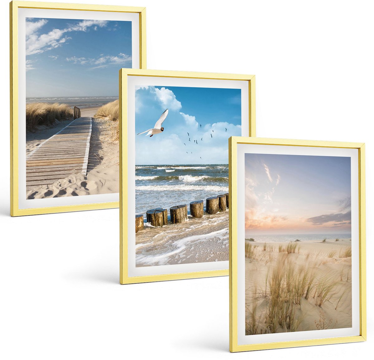 Coloray 3-Delige Schilderij Set - Stijlvolle Vrouwelijke Accessoires In Roze Tinten - 40 x 40 cm En 40 x 60 cm - Wanddecoratie - Muurdecoratie - Woonkamer - Moderne Wanddecoratie