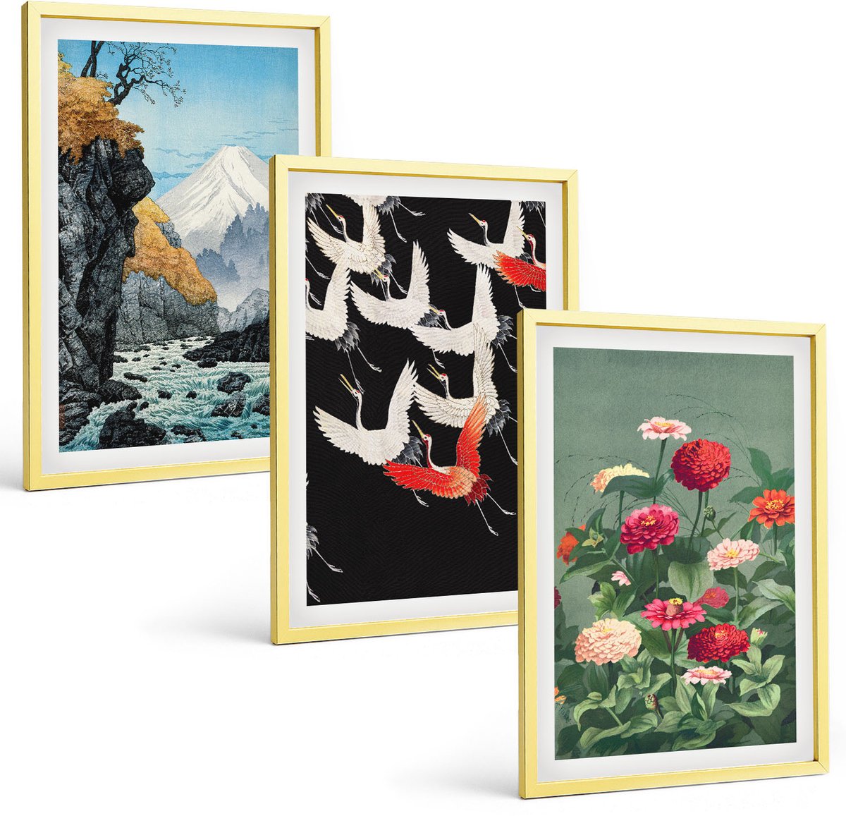 Coloray 3-Delige Schilderij Set - Tropische Landschappen Met Eilanden En Turquoise Water - 40 x 40 cm En 40 x 60 cm - Wanddecoratie - Moderne Interieurdecoratie - Decoratieve Schilderijen