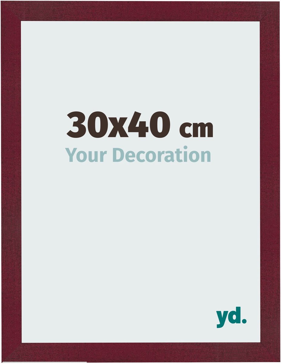 Your Decoration - Fotolijst 30x40 cm - MDF - Wijnrood Geveegd - Bologna