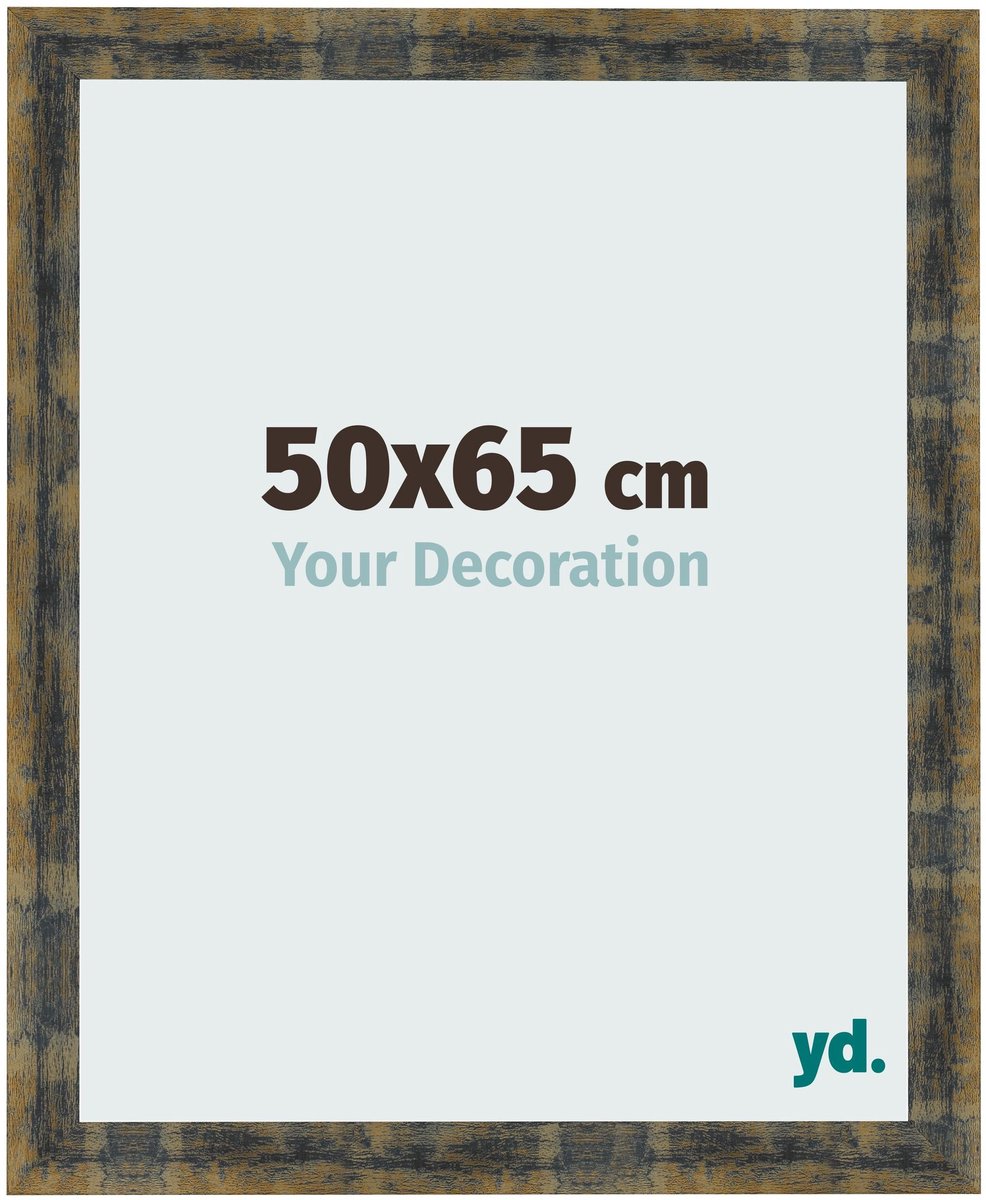yd. Your Decoration - Fotolijst 50x65 cm - MDF - Blauw Goud Gemeleerd - Pisa