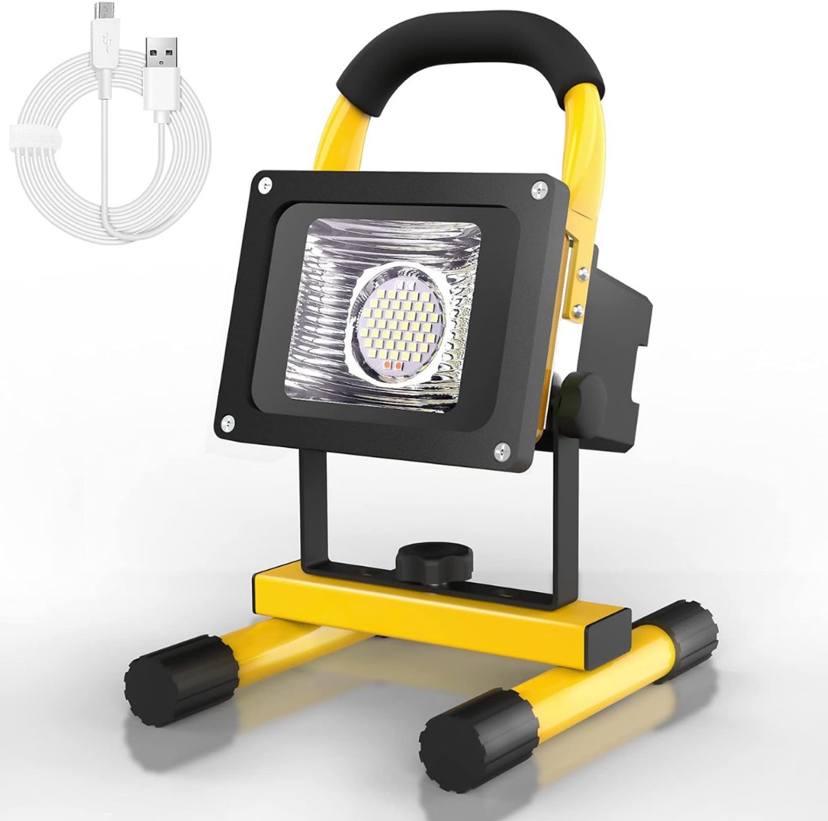 SP® Bouwlamp - LED Werklamp - Werklamp oplaadbaar - Zwart/Geel - 26cm x 17cm x 15cm