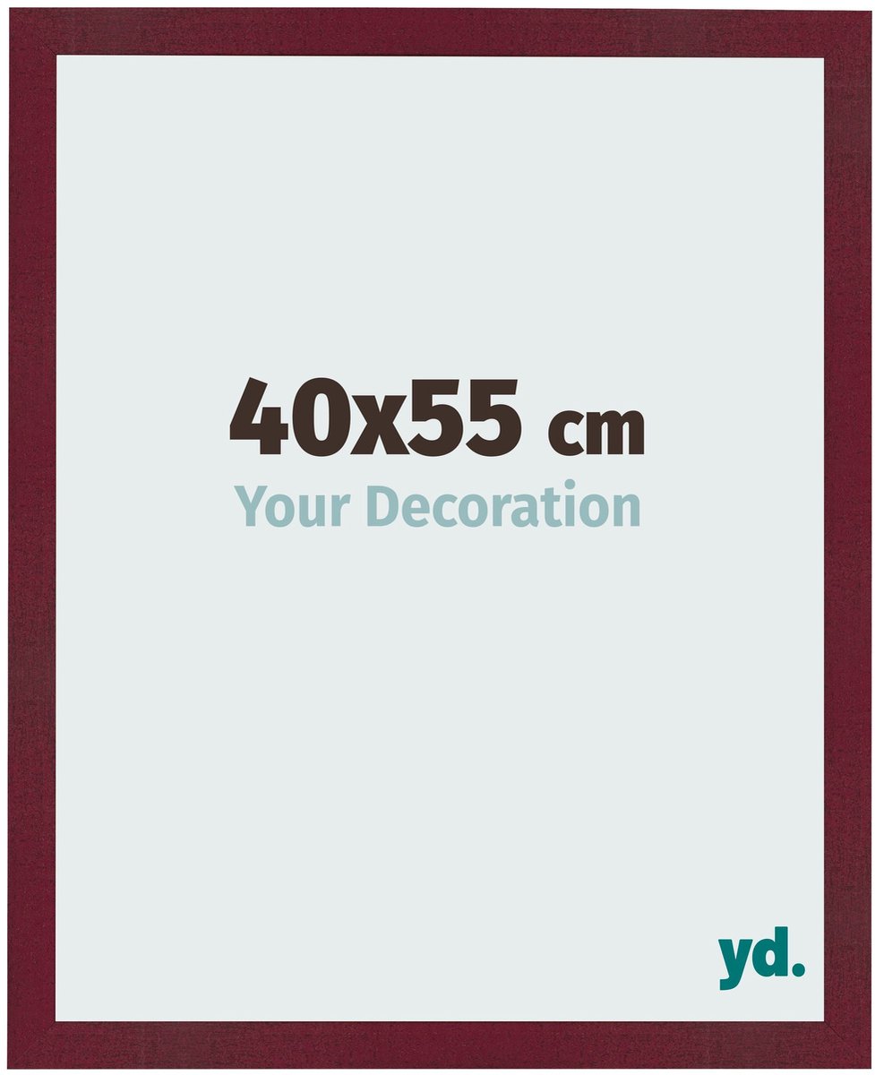 Your Decoration - Fotolijst 40x55 cm - MDF - Wijnrood Geveegd - Bologna