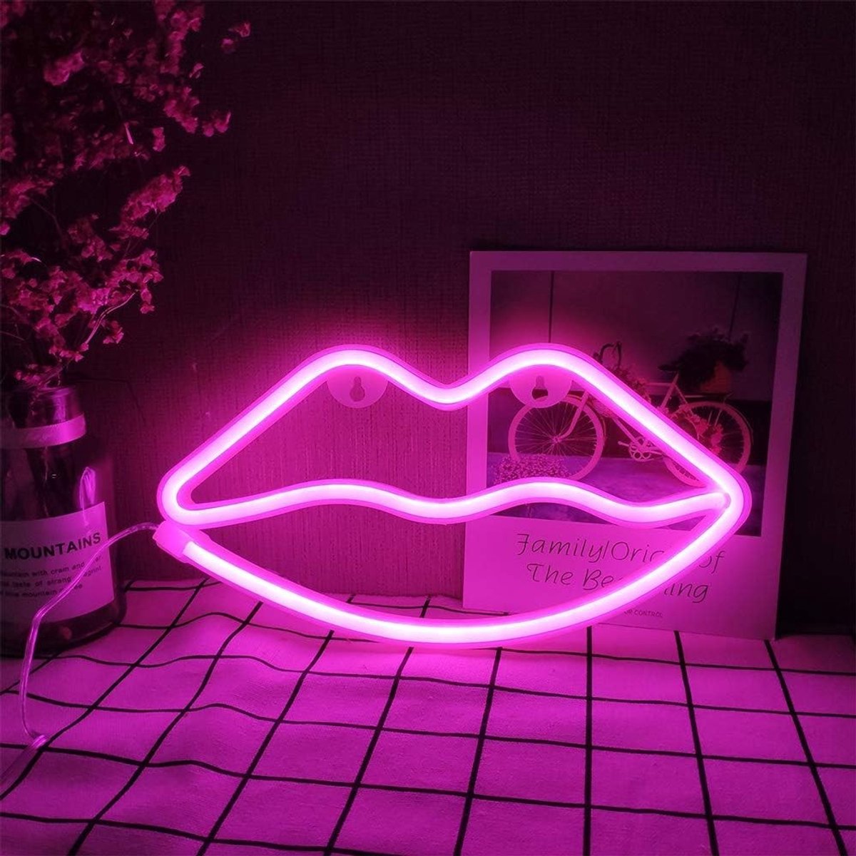 Neon Lip Licht - Roze - - LED Neonwandlamp - Voor Kamerd decoratie