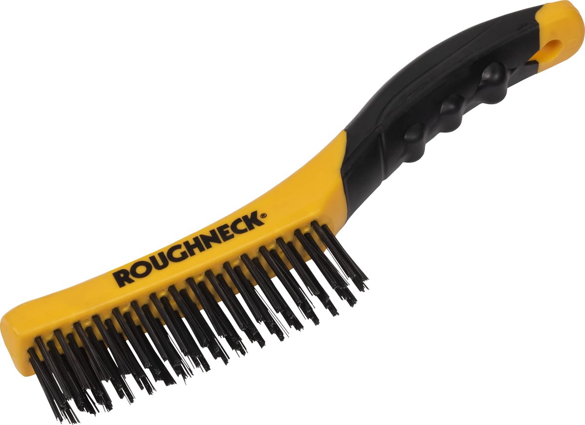 Roughneck ROU52044 10-Inch Shoe Handle Wire Brush Soft Grip - ShopVlot