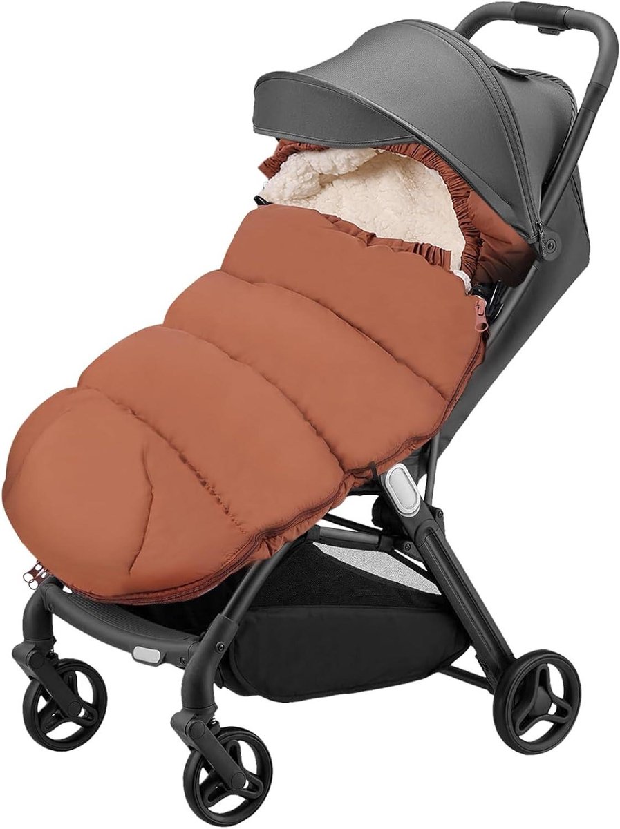 Baby Voetenzak - Kinderwagen Zak - Warm Blijven - Dubbellaags Design - 100 cm - Bruin