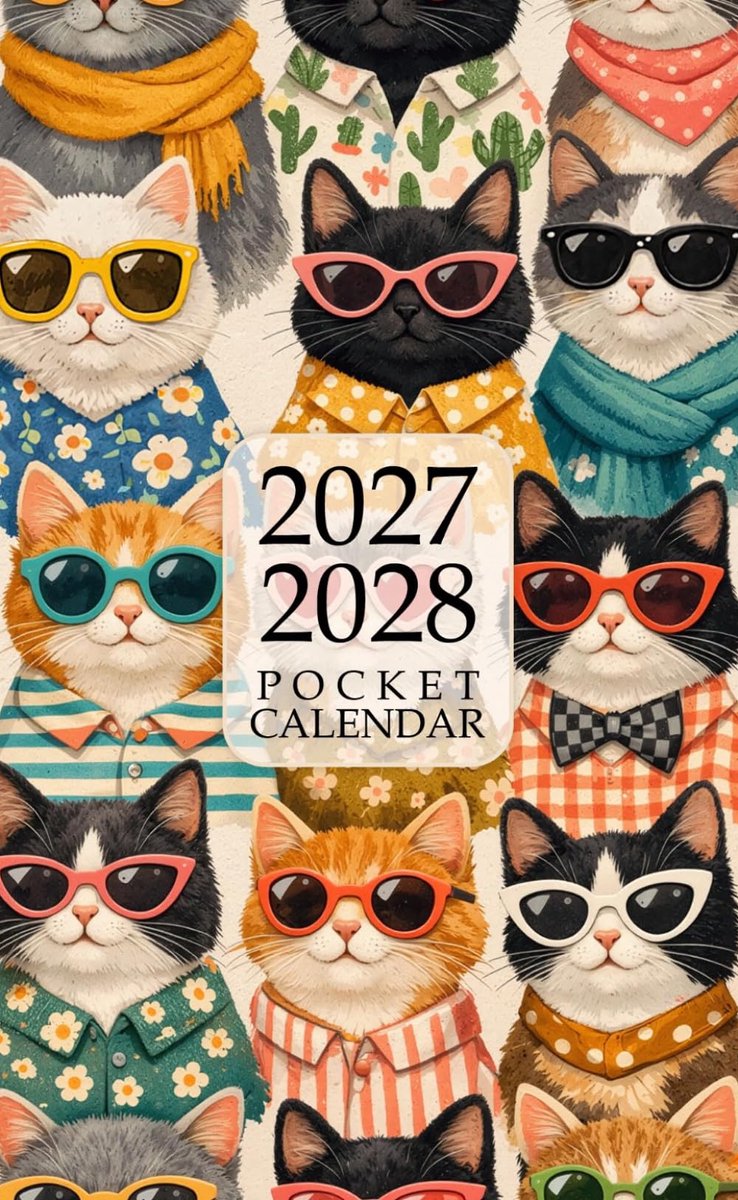 2027-2028 Pocket Calendar for Purse: 2 Year Small Size Monthly Planner from January 2027 to December 2028 - ShopVlot