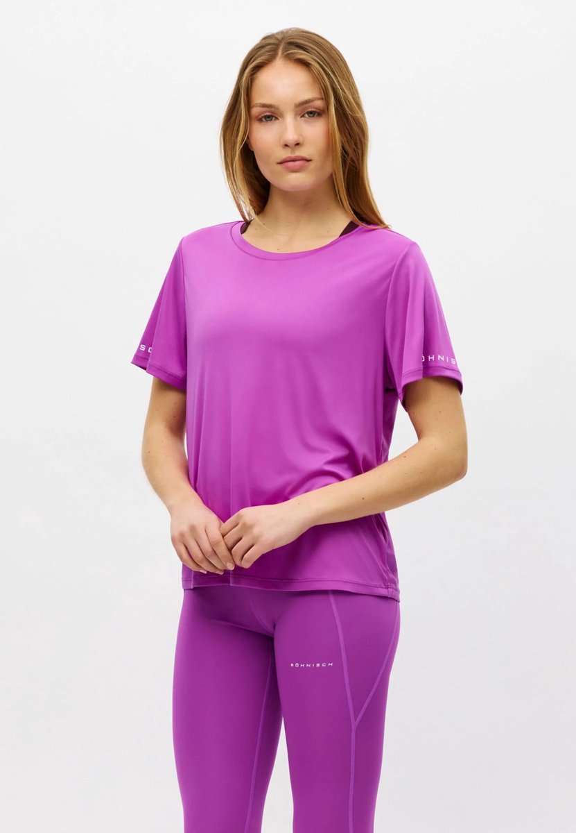 RÖHNISCH - Team Logo Tee - Training t-shirt korte mouw dames - Paars