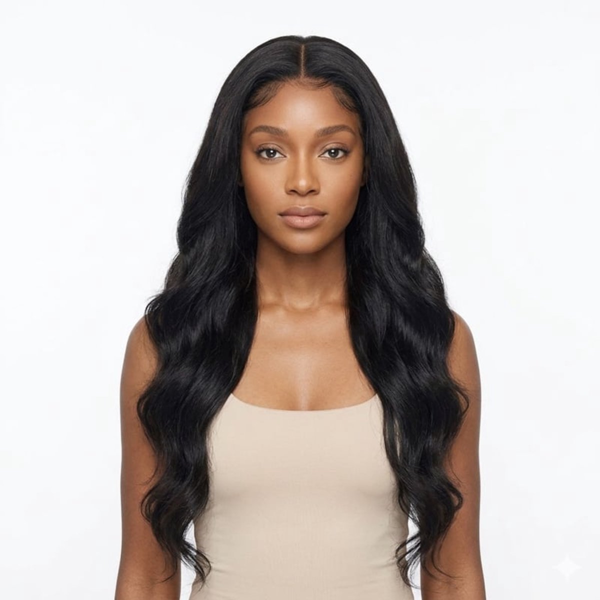 K&C Synthetische Lace Front Pruik - Monica Waves (Zwart bruin)