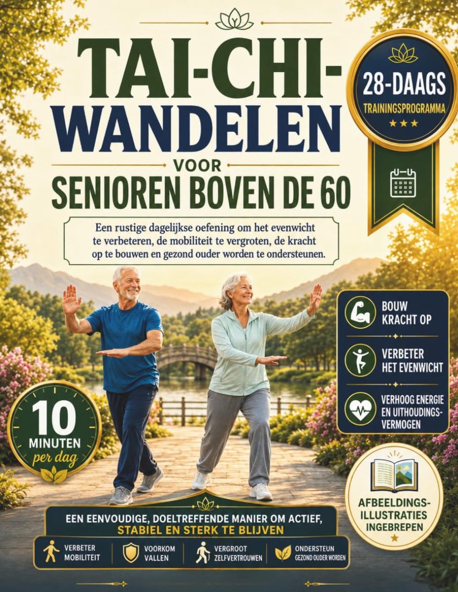 TAI-CHI-WANDELEN VOOR SENIOREN BOVEN DE 60: Een rustige dagelijkse oefening om het evenwicht te verbeteren, de - ShopVlot