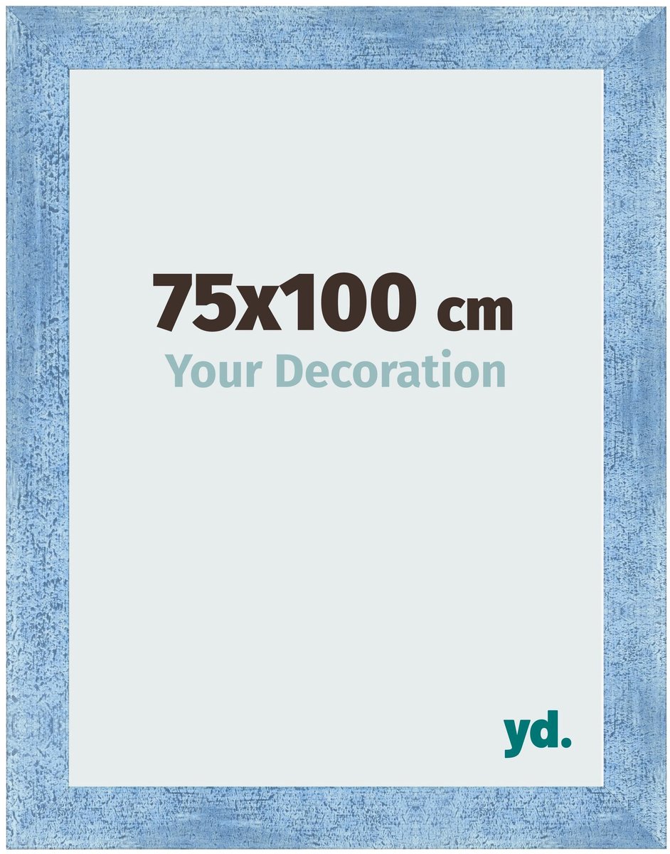 yd. Your Decoration - Fotolijst 75x100 cm - MDF - Helder Blauw Geveegd - Pisa