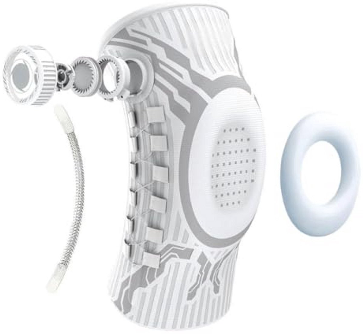 Casalora® Kniebrace met knop voor pijnverlichting, verstelbare kniesteun met patella-gelpad en zijstabilisatoren, compressiekniehoes voor gewrichtspijn, meniscusscheur/training/artritis
