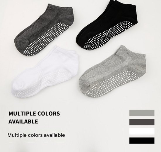 Antislip Pilates-sokken - Set van 3 paar - Unisex - Voor yoga, ballet en vechtsport - Fitness-sokken - Eén maat - Donkergrijs — afbeelding 5