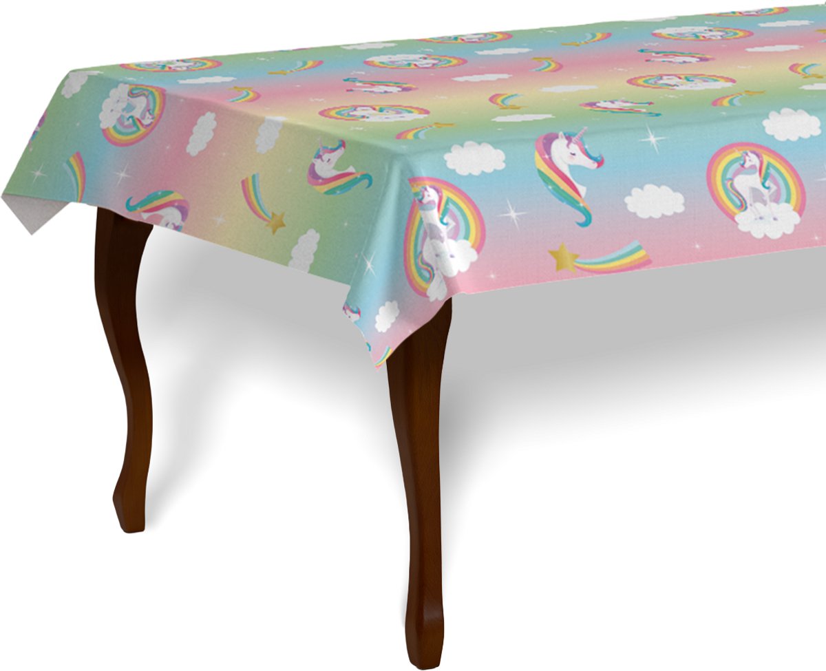 LUQ – Unicorn Kinderfeestje Tafelkleed – Waterdicht – Birthday Party Decor – Eenhoorn Verjaardag Versiering – Afneembaar