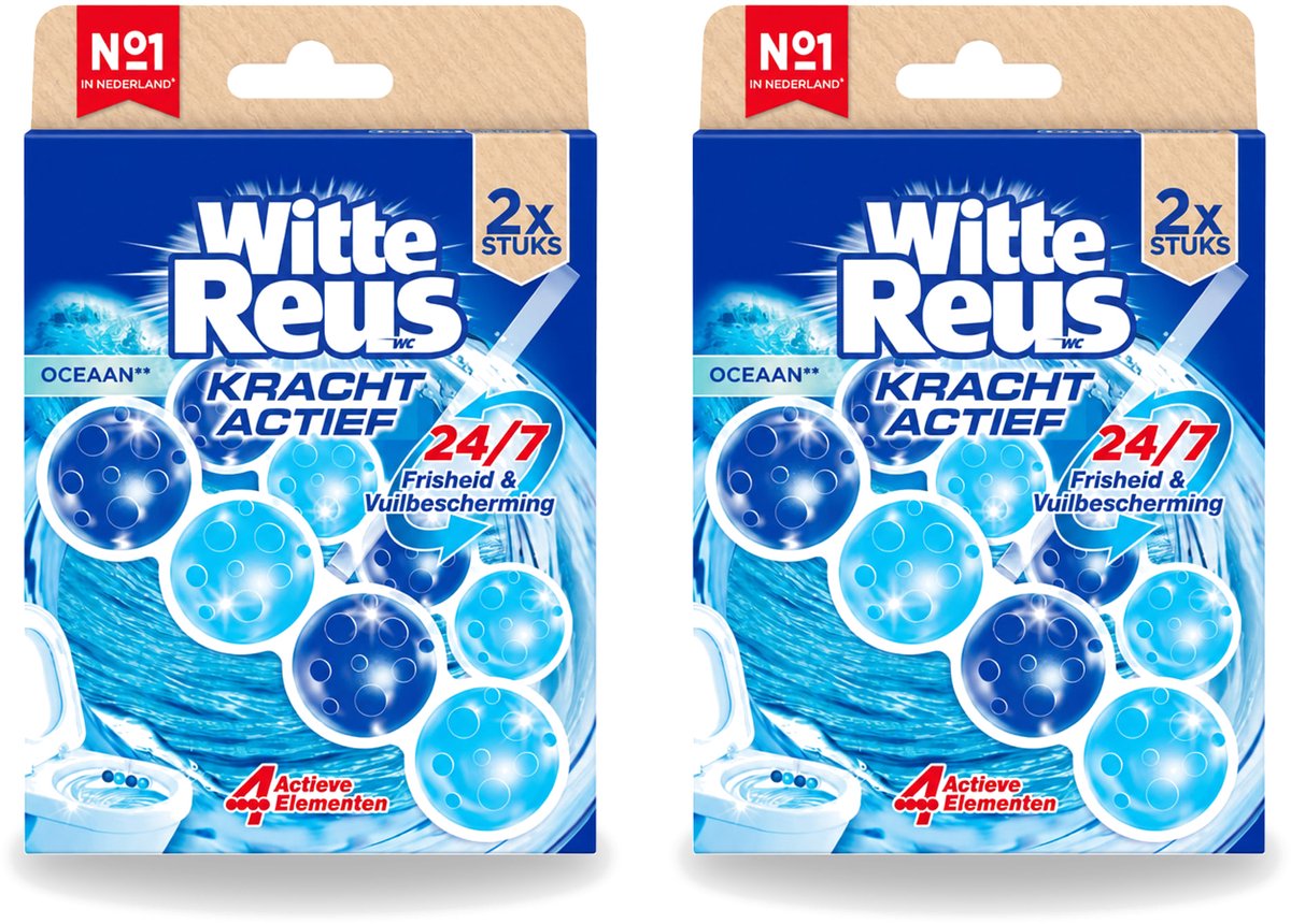 2 x Witte Reus – Toiletblok – Kracht Actief Oceaan – Duo Pack - Voordeelverpakking - 2 stuks