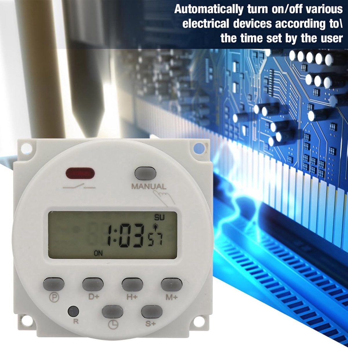7 Dagen Programmeerbare Digitale Tijdschakelaar, 5V DC, Elektronische Timer met LCD Display, 5VA