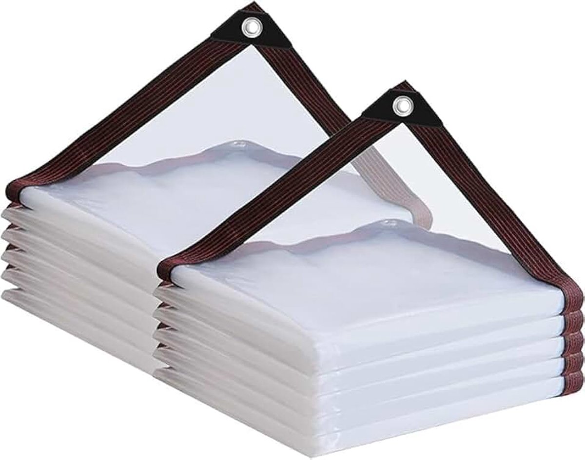 Afdekzeil,waterdicht met ogen,transparant zeil,pvc,dekzeil voor balkon, windscherm,voor zandbak,buiten,tuinmeubelen, doorzichtig zeil voor konijnenkooi,serre (Normaal PE, TARP-2mx4m-2P)