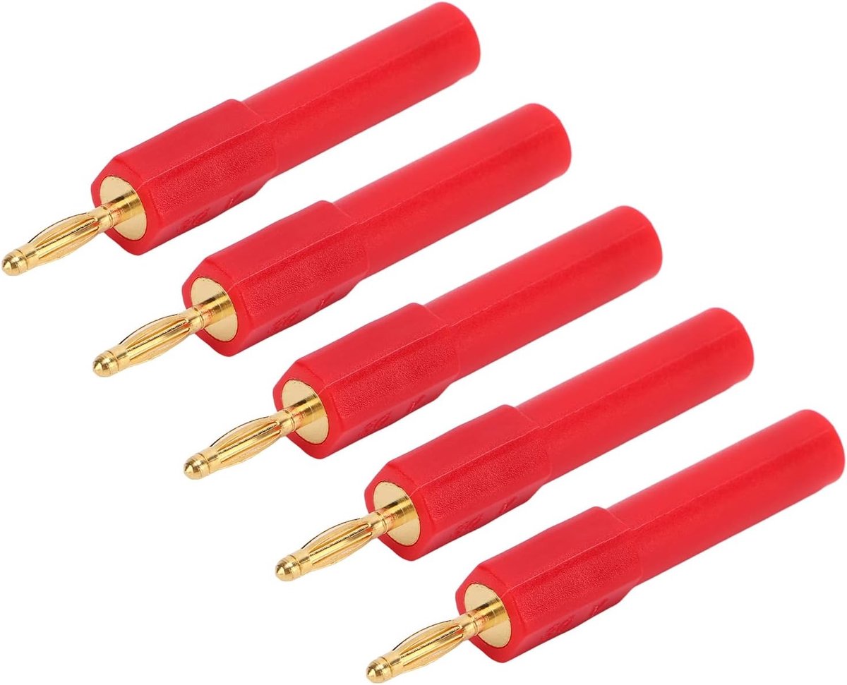 Convert Banana Plug 4mm naar 2mm - Set van 5 Stuks - Ideaal voor Audioverbindingen en Elektronische Toepassingen