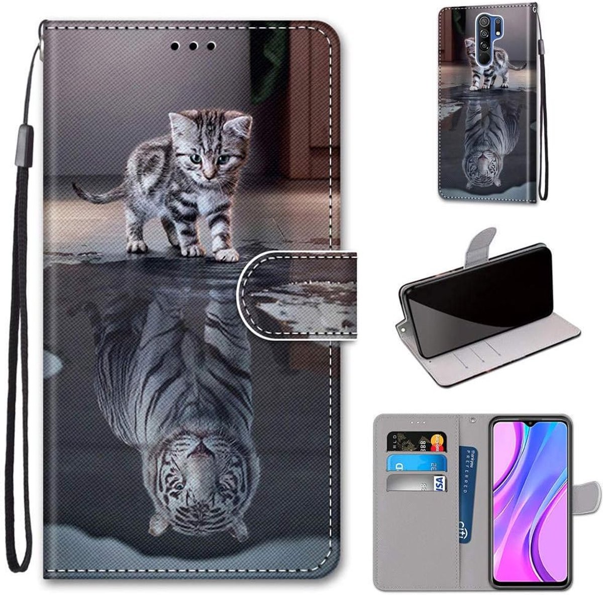 Portemonnee Telefoonhoes voor Xiaomi Redmi 9