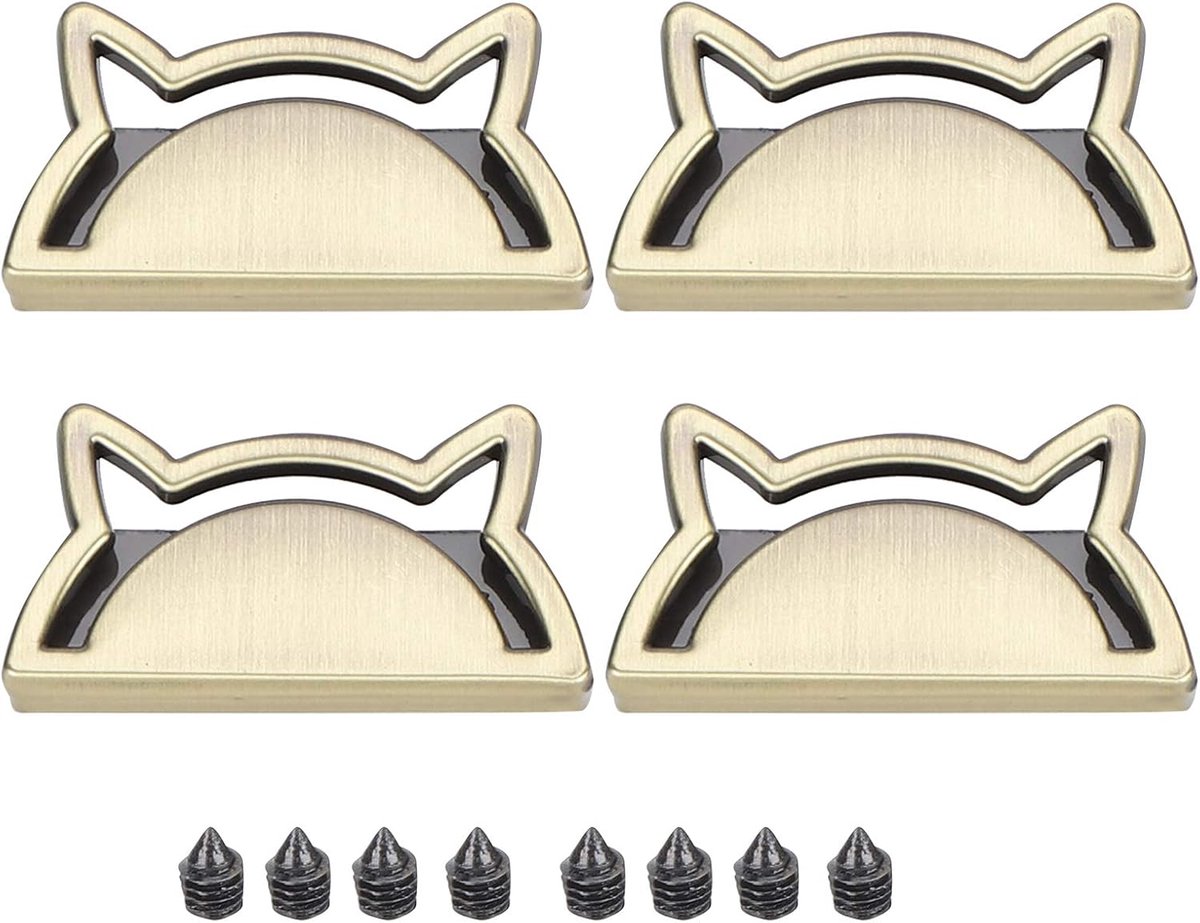 Knopen, 4 Sets Metalen Decoratieve Gesp Kattenklem DIY-tas Lederwaren Decoratie-accessoires Ambachtelijke Kleding Bagage Tas Hoed DIY(Bronzen)