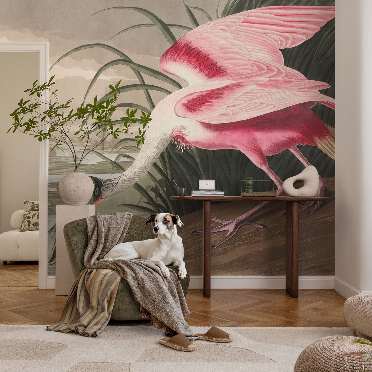 Coloray Vliesbehang - Grijs Snellijm Behang - 104x70 cm - Exotische Vogel Muurschildering - Gang behang Dieren - Fotobehang Vlies - Gang behang