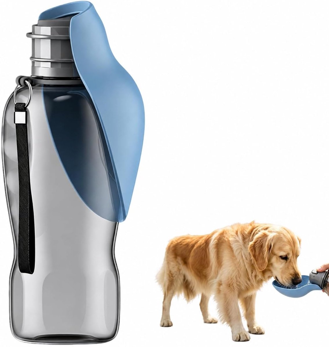 Drinkfles van siliconen voor honden, 800 ml