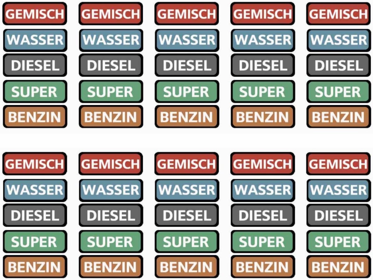 stickers 10 stuks brandstoftank label stickers 7x2.5 cm kleur helder waterdicht krasbestendig binnen buiten gebruik