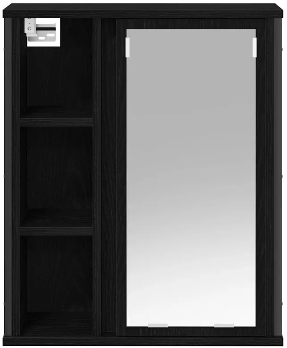 Prime Home Badkamerkast - Badkamerkasten hoog - Toiletkast - Medicijnenkast - Met spiegel - Verstelbare plank - Hangkast - 50 x 21 x 60cm - Zwart