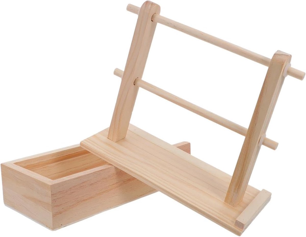 Houten Dubbellaags Wolrek Garenhouder Houten Draadhouder Haakspoelhouder Draadspoelhouder Haak- En Breihouder Kaki