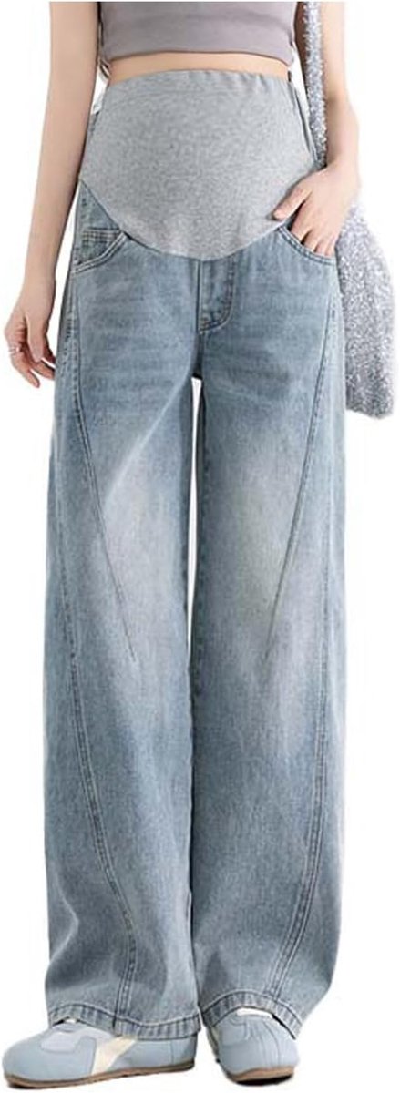 Jeans, los, casual, met verstelbare riem, modieus en praktisch, geschikt voor meisjes onder de 170 cm
