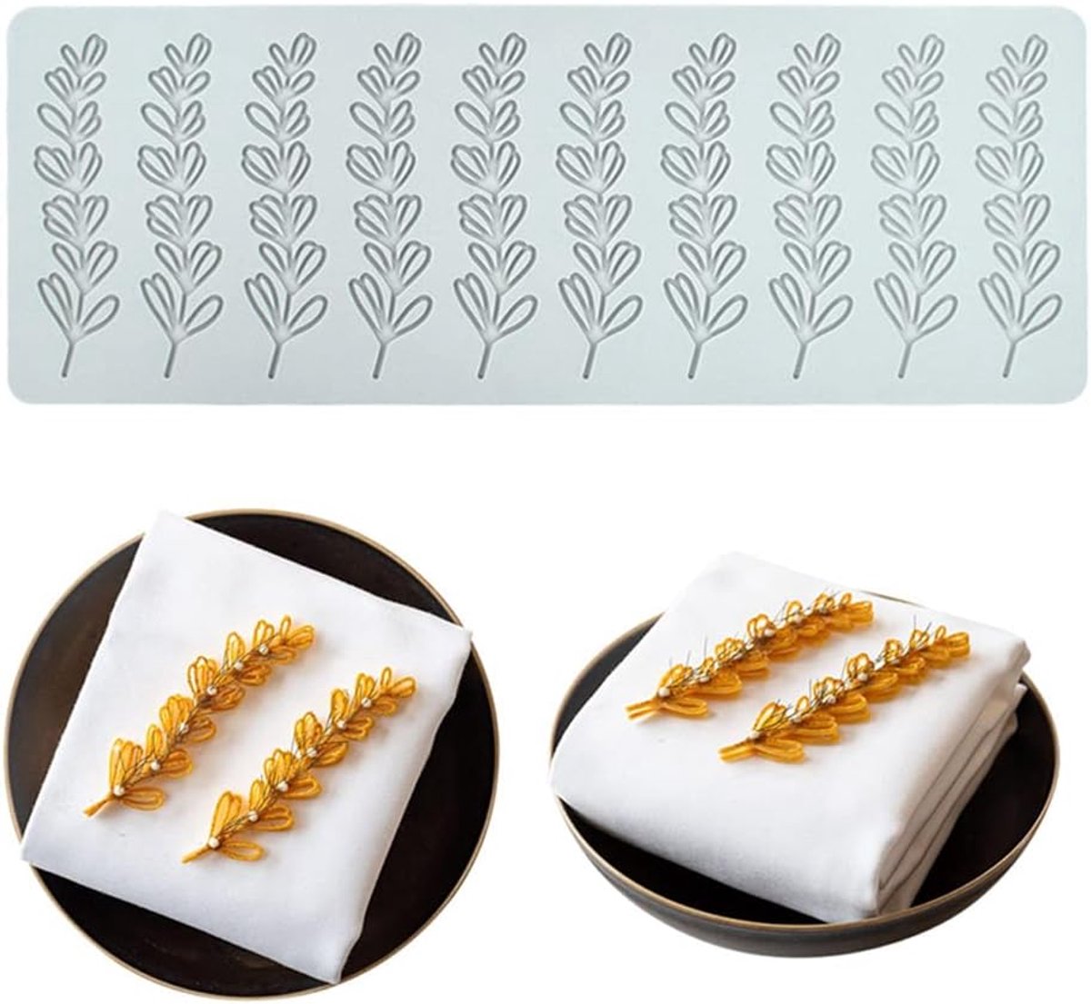 Lace Mold, Silicone Lace Fondant Molds, Sugar Craft Impression Mold Eetbare Cake Moleculaire Cuisine Decoreren,10 Gaten Leaf
