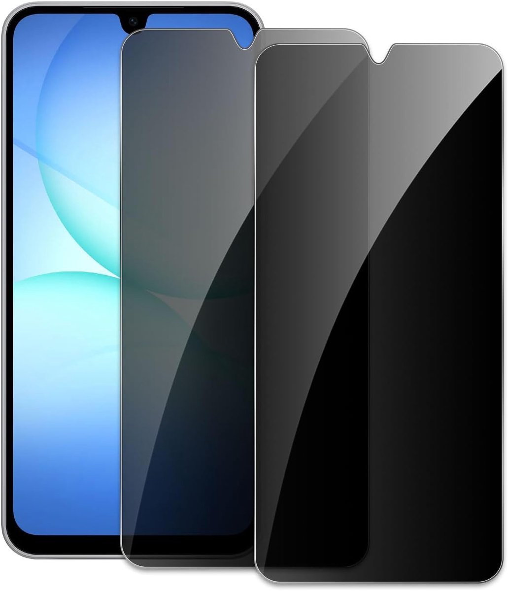 Displaybeschermfolie van gehard glas voor Samsung Galaxy A17 5G, hardheid 9H, anti-spy, anti-vingerafdruk, zonder luchtbellen, onbreekbaar, 2 stuks