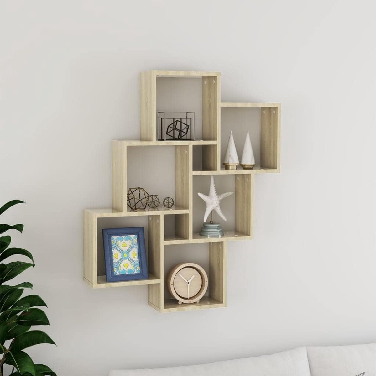 Sonoma-eiken, houten rek voor kantoor, 78 x 15 x 93 cm, houten materiaal