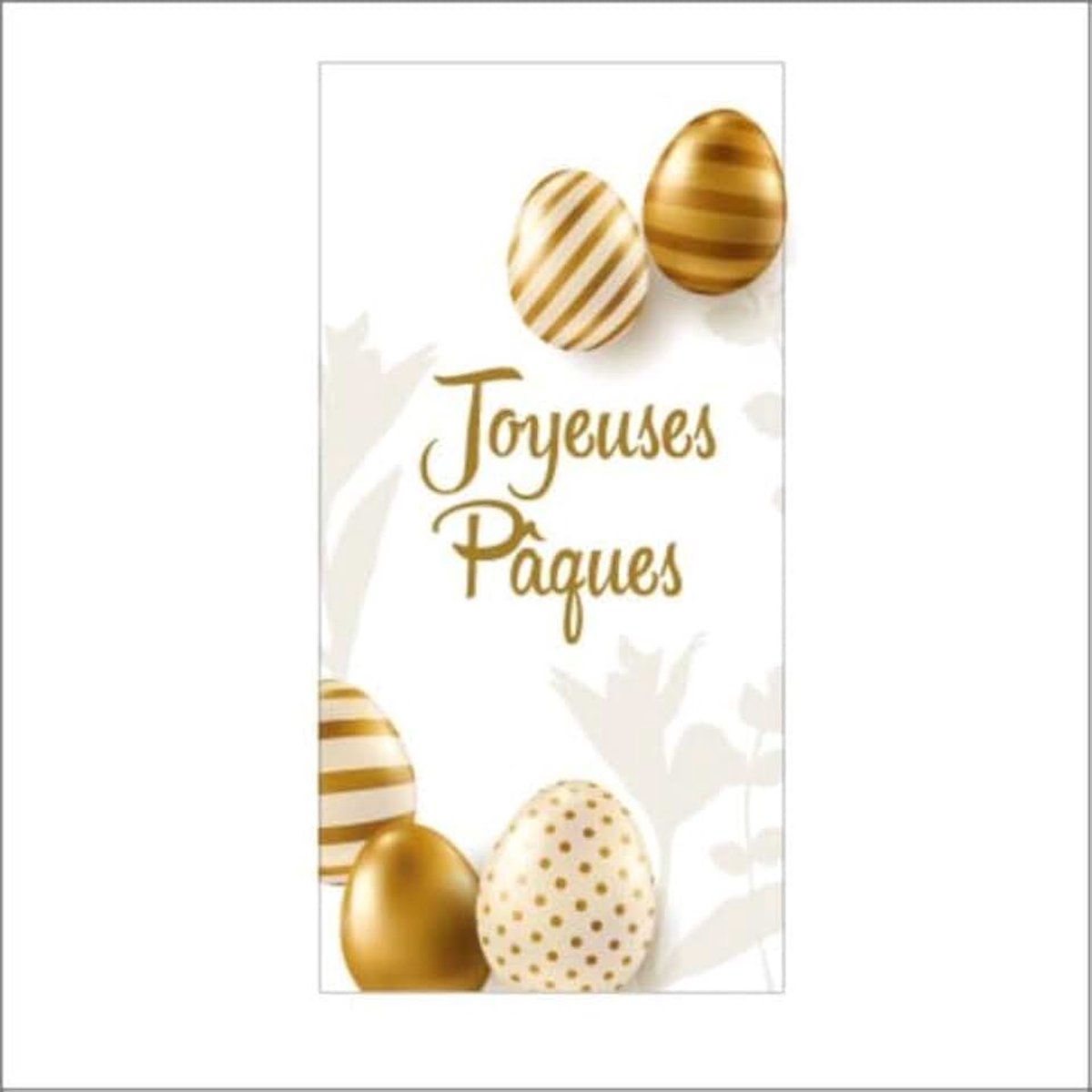Joyeuses Paues - Cadeaukaartjes - 20stuks - 10x5cm - Met Boorgaatje - Goud - Bloemkaartje - Mini Kaartjes