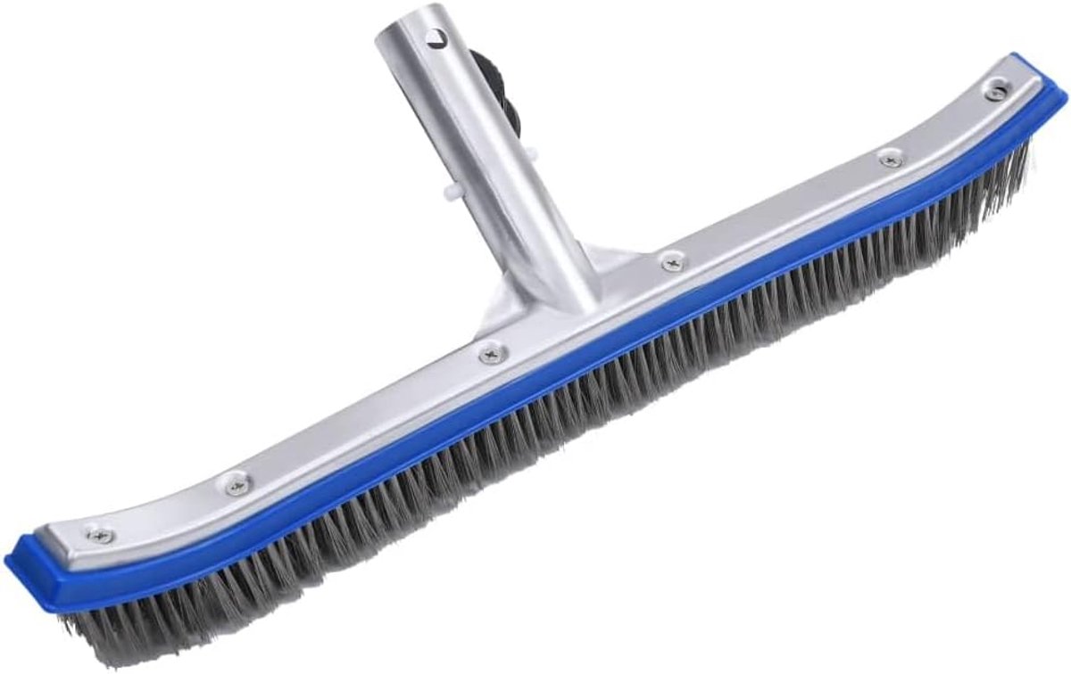 Zwembadwandborstel, 46 cm, reinigingsborstel, aluminium, versterkt, voor zwembadwanden en zwembadvloeren, geschikt voor stangen van 31,5 mm