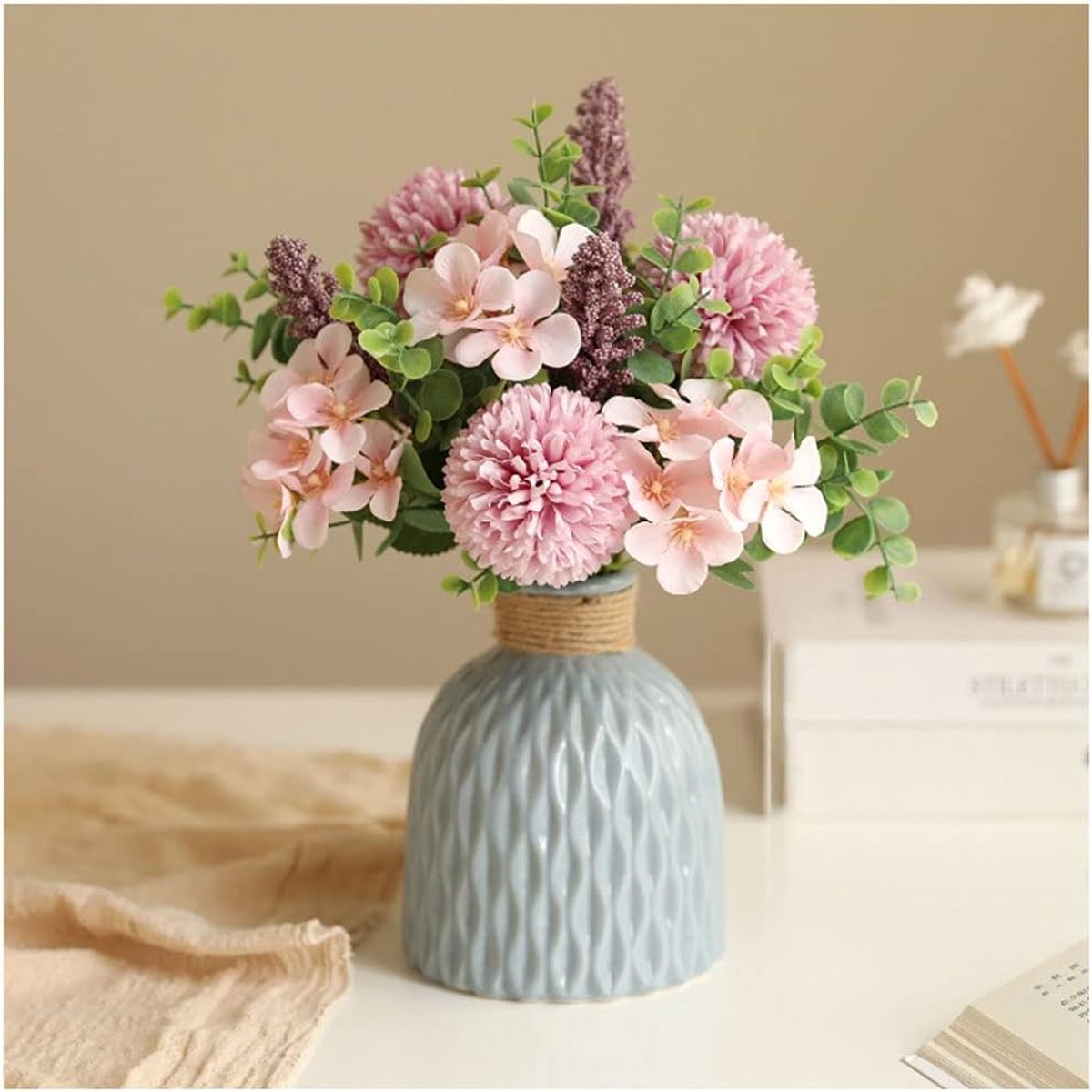 Kunstbloemen Decor Simulatie Boeket Bloemen Set Gedroogde Bloemen Nep Hortensia Ornamenten Woonkamer Slaapkamer Eettafel Banket Salontafel Decoratie Nep Bloem/Decoratie good
