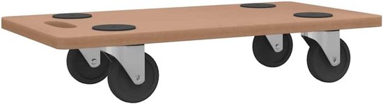 2 STK. Rolplanken voor meubels, transportwagen van houtmateriaal, 57,5 x 29 cm meubelroller met 250 kg draagkracht, vloervriendelijke transportwagen voor kantoor en huishouden — afbeelding 3