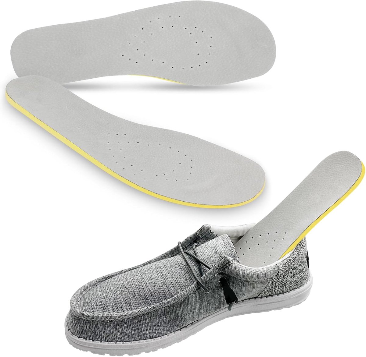 2 paar inlegzolen voor Hey Dude Wally schoenen voor heren, comfortabele vervangende schoeninzetstukken, lichtgewicht, schokabsorberend, ademend (UK10)