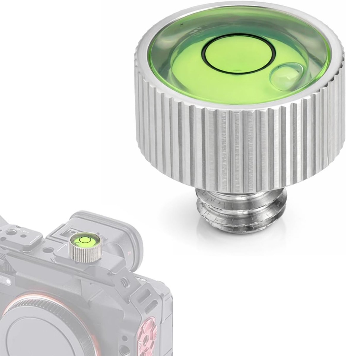 Waterpas, Roestvrijstalen Klein Waterpasinstrument met 1/4 Inch Draad, voor Camera, Draaitafel, Statief, Telescoop