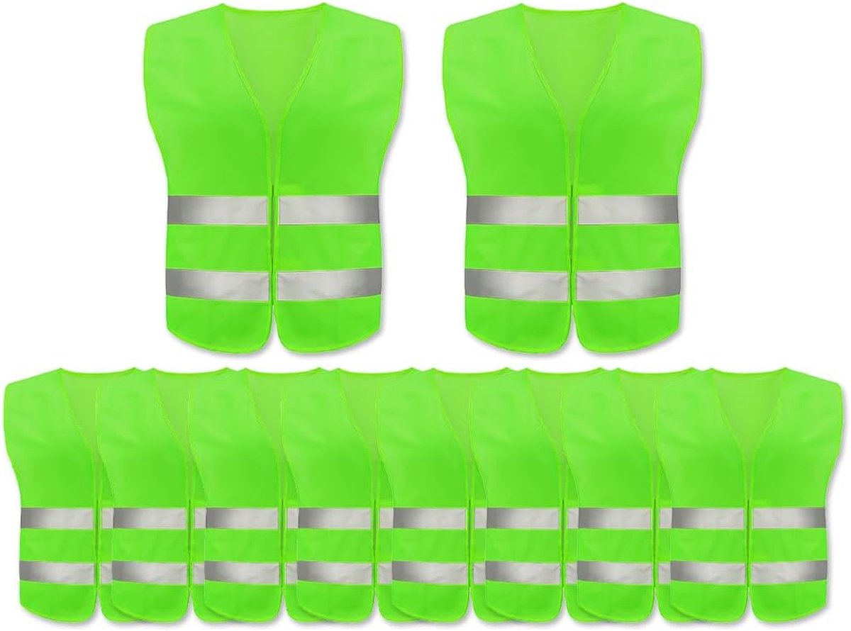Veiligheidsvesten, 360 Graad Reflecterende Streep Vest, Auto Reflectorvest, Neon Groen Reflecterende Waarschuwingswest, voor bestuurders, Werkkrachten, volwassenen