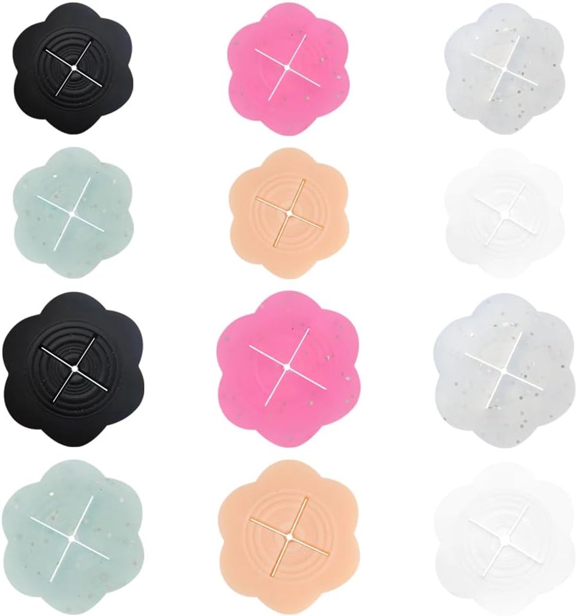 12 stuks cinchclips voor dameskleding, 2 maten, modieuze onzichtbare rugklemmen, siliconen verborgen hemdcincher voor losse shirts, jurken, kledingaccessoires (6 kleuren)