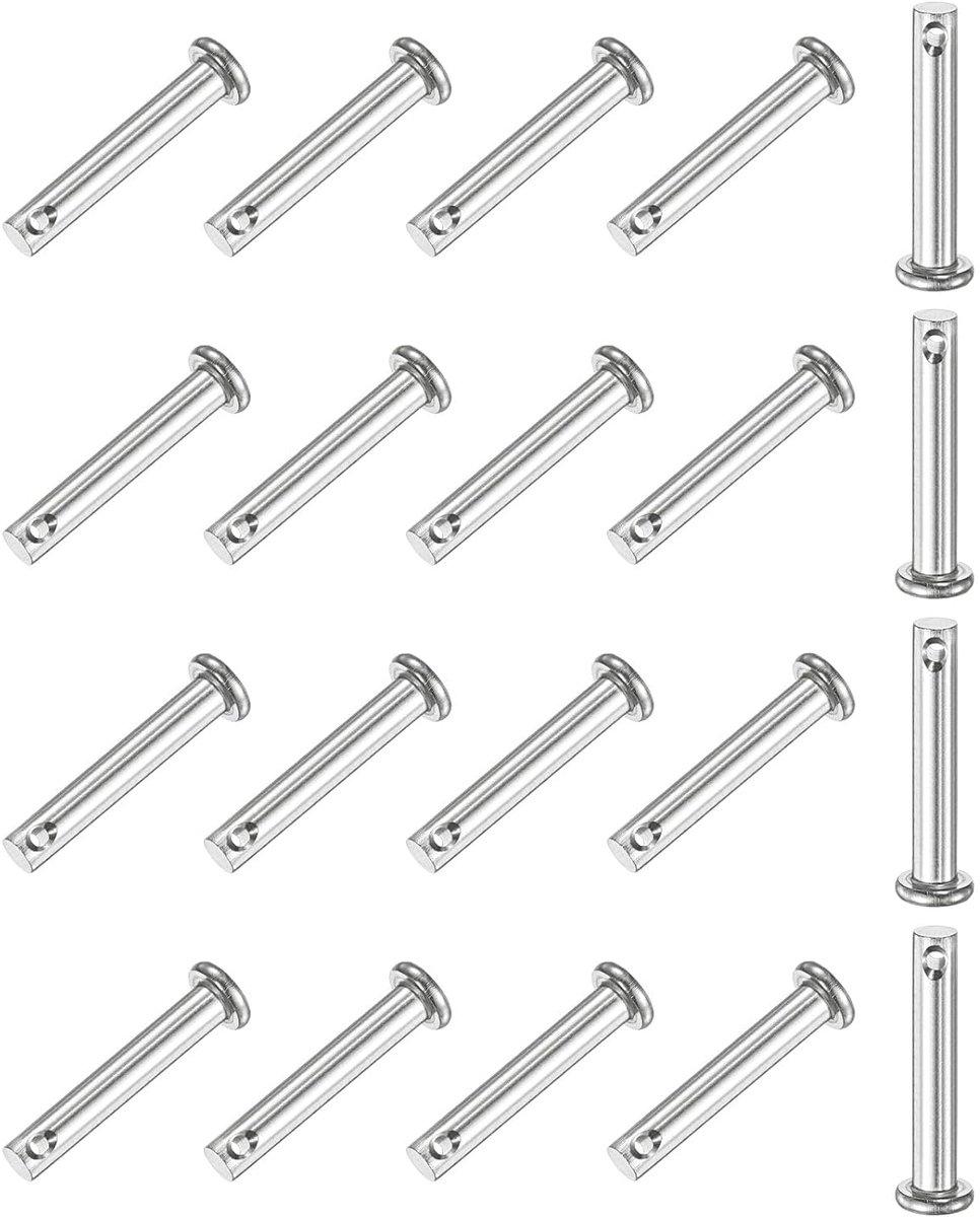 20 stuks vorkpennen met één gat, M5 x 30 mm, platte vorkpennen van roestvrij staal 304/vaste onderdelen/bootaccessoires, verbindingsscharnier