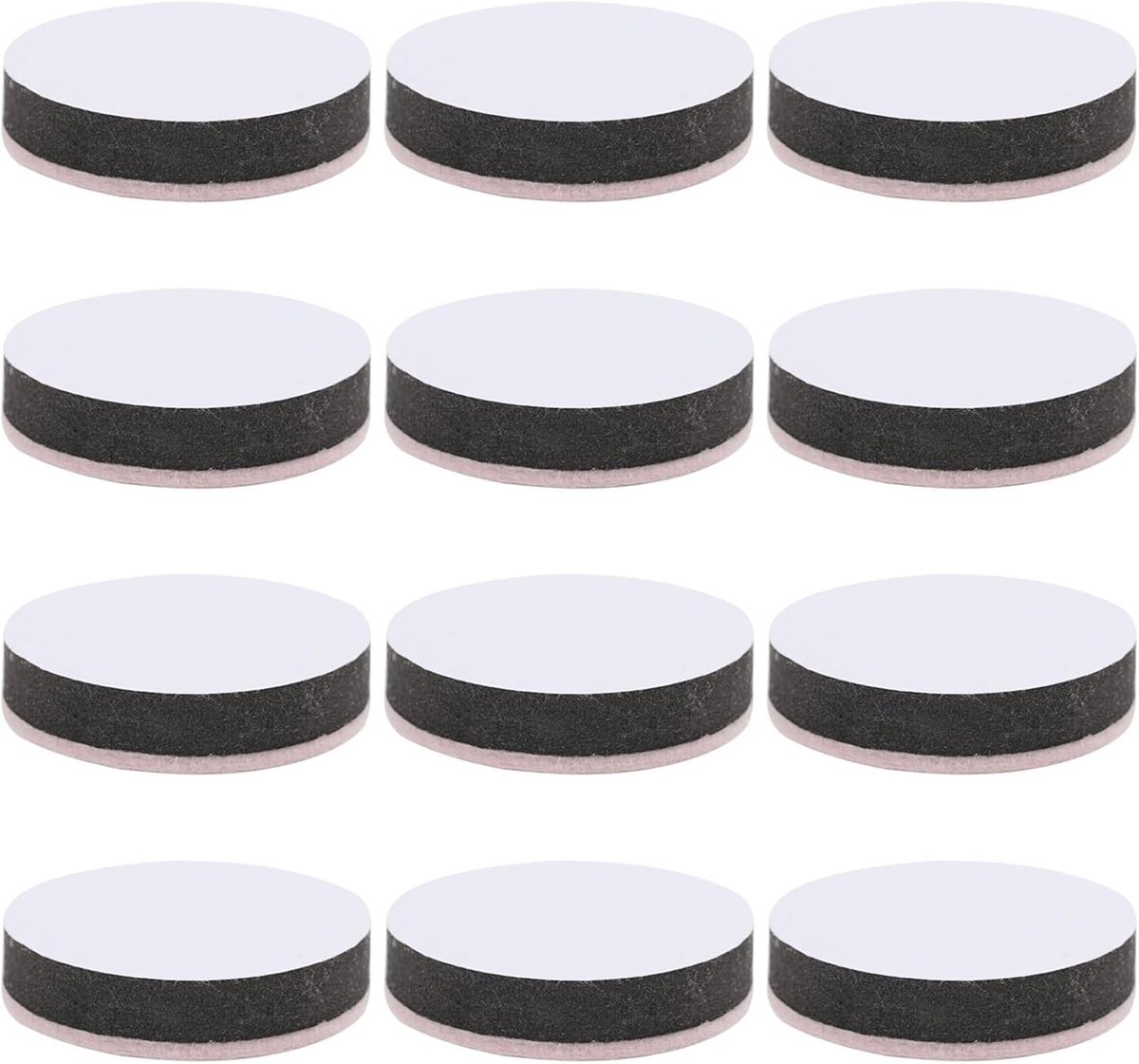 Dailygoods- Meubelverhogingen 12 stuks - Ronde Vilten Sokkels - Zelfklevend - Stoot- en Geluidsreductie - Verhoging 1,65 cm - Eenvoudige Montage - Meu