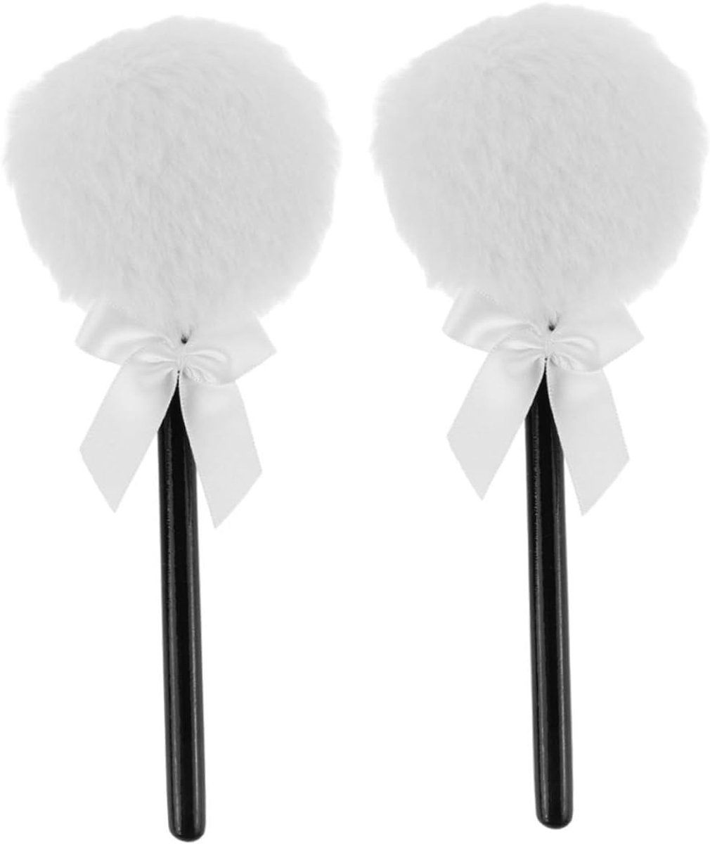 2 Stuks Ultra Zachte Makeup Poeder Puff voor Vrouwen Fluffy Rond Poeder Puff voor Lichaamspoeder Met Betoverende Toverstaf Ontwerp voor Gezichts Lichaamsmake Up