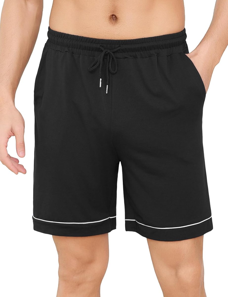 Pyjamabroek voor heren, korte pyjamabroek, katoen, korte slaapbroek, effen voor mannen, zomer, nachtkleding, huisbroek, vrijetijdsbroek, yogabroek met zakken