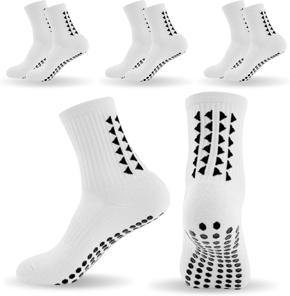3 paar grip-sokken voor kinderen, ademend mesh antislip voetbalsokken sportsokken voor jongens, basketbal, Rugby,voetbal,6-12 jaar