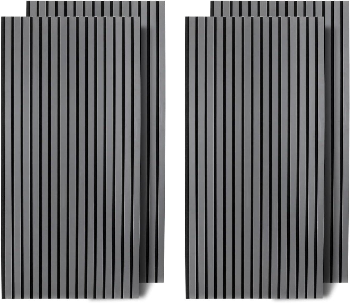 Panelen, hout, 480 x 60 cm, 4 stuks, 120 x 60, grijs/zwart